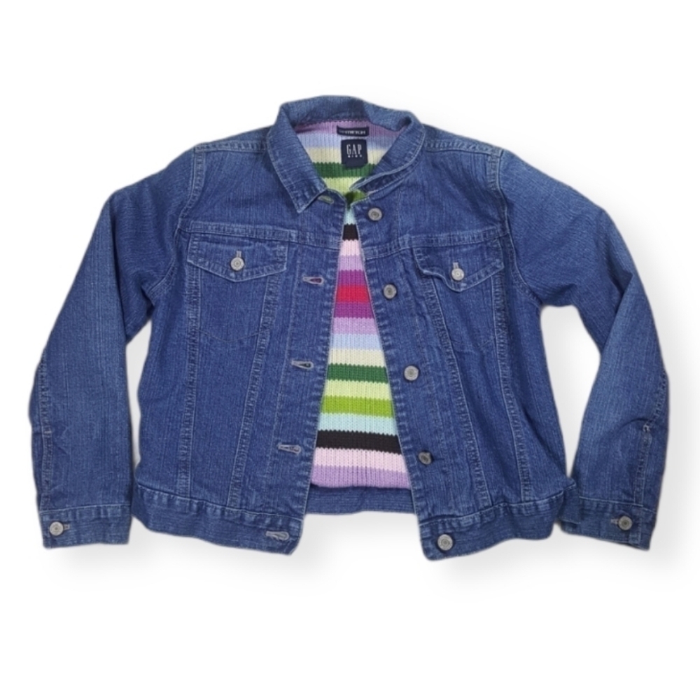 Gap Girls Sweater Lined Jean Jacket Sz Large 10